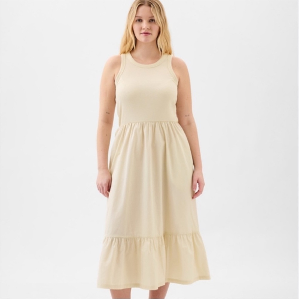 Gap mixed media chino Midi Dress